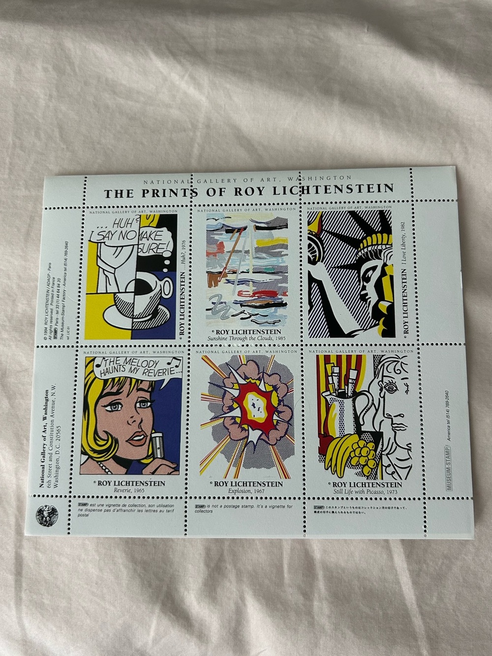 The Prints of Roy Lichtenstein - collector’s vignette stamps - 1994